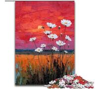 Puzzles pour Adultes 1000 pièces Fleurs Peinture à l'huile, Jeu Familial Anti-Stress Défi Difficile Renforcer l'amour Entre Couples (Taille 26x38cm)