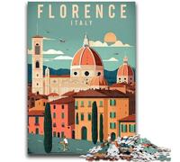Puzzles pour Adultes 1000 pièces Florence Italie Voyage Art Puzzles pour Adultes, Anti-Stress Défi Difficile Décoration d'intérieur Unique et Cadeaux (50x75cm)