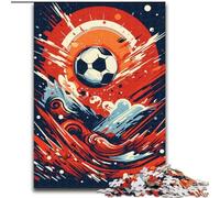 Puzzles pour Adultes 1000 pièces Football coloré en Bois, pour Les 14 Ans et Plus 50x75cm. Un Casse-tête Stimulant - Jouet Relaxant pour Adolescents