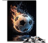 Puzzles pour Adultes 1000 pièces, Football Glace et Feu, Défi Difficile et Anti-Stress, Cadeaux du Père Noël Secret pour Les 14 Ans et Plus (Taille 26x38cm)