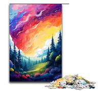 Puzzles pour Adultes 1000 pièces Forêt Arc en Ciel par SplattersLots de Puzzles colorés épais Jeux éducatifs à Domicile Jouets à Faire soi même Excellent Cadeau pour Les Jeux 75x50cm