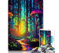 Puzzles pour Adultes 1000 pièces, forêt de Champignons psychédéliques, Jeux d'activités familiales stimulants, Jouets à Faire soi-même pour décoration Murale de la Maison, Cadeaux (Taille 75x50cm)