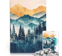 Puzzles pour Adultes 1000 pièces Forêt de la Montagne Dorée Défi Difficile pour soulager Le Stress Idées Cadeaux 52x38cm
