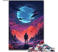 Puzzles pour Adultes 1000 pièces Forêt-Noire la Nuit en Bois, pour Les Parents, Les Amoureux, Les Amis - 14 Ans et Plus 50x75cm Fête d'anniversaire pour Hommes et Femmes