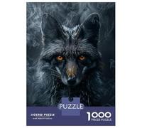 Puzzles pour Adultes 1000 Pièces Fox in Black Smoke Puzzle pour Adultes, Jeu De Réflexion, Cadeaux pour Femmes, Activités Amusantes À La Maison 52x38cm/1000pcs
