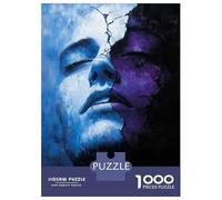 Puzzles pour Adultes 1000 Pièces Fractured Duality - Surreal Portrait of Light and Shadow Puzzle pour Adultes, Jouet Anti-Stress, Difficile, Excellent Cadeau pour Les Amateurs De Jeux 38x26cm/1000pcs