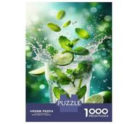 Puzzles pour Adultes 1000 Pièces Fresh Mint Lime Cooler Drink Puzzle pour Adolescents Assemblage De Motifs Interaction Parent-Enfant Jeu Au Design Soigné 70x50cm/1000pcs