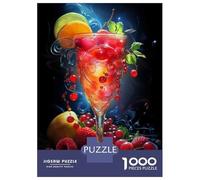 Puzzles pour Adultes 1000 Pièces Fruit Cocktail Drink with Berries Puzzle pour Adolescents Assemblage De Motifs Interaction Parent-Enfant Jeu Au Design Soigné 38x26cm/1000pcs