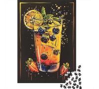 Puzzles pour Adultes 1000 Pièces Fruit Infused Cocktail Art Print Puzzle Jeux Relaxants Cadeau d'anniversaire À Offrir À Toute La Famille 38x26cm/1000pcs