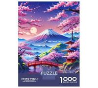Puzzles pour Adultes 1000 Pièces Fuji Japanese Beautiful Puzzles pour Adultes - Jeu De Réflexion - Décoration Intérieure - Activités Ludiques À La Maison 38x26cm/1000pcs