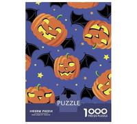Puzzles pour Adultes 1000 Pièces Funny Halloween Pumpkin Wi Puzzle pour Adultes Jeu De Réflexion Améliorez Votre Mémoire Activités Amusantes À La Maison, 52x38cm/1000pcs