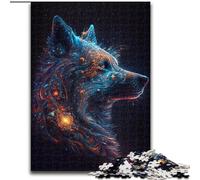Puzzles pour Adultes 1000 pièces Galactic Art Wolf Jigsaw Puzzle en Carton, Jeu d'activités familiales, décoration Murale 1000 pièces(26x38cm)