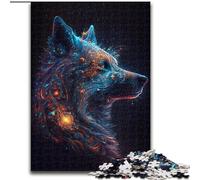 Puzzles pour Adultes 1000 pièces Galactic Art Wolf JigsawPuzzle 1000 pièces pour Adultes pour Adolescents et Famille, Cadeau de Noël idéal (Taille 50x75cm)