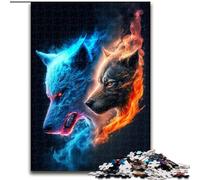 Puzzles pour Adultes 1000 pièces Galactic Art Wolf Puzzle en Carton, idéal pour s'amuser en Famille, se détendre et Offrir des Cadeaux de Vacances 1000 pièces(26x38cm)