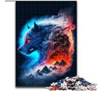 Puzzles pour Adultes 1000 pièces Galactic Art Wolf Puzzle pour Adolescents Jeux éducatifs familiaux Décoration de la Maison Cadeau (Taille : 50x75cm)