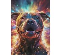Puzzles pour adultes - 1000 pièces - Galaxie américaine en amont - Pitbull - Jeu de jouets - Décoration d'intérieur - 50,8 x 71,1 cm