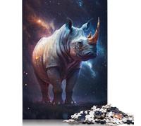 Puzzles pour Adultes 1000 pièces Galaxie Animaux Rhinocéros Puzzles en Bois Puzzles Difficiles Jouet éducatif Cadeau Jeux de Puzzle 1000 pièces (75x50cm)