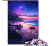 Puzzles pour Adultes 1000 pièces Galaxy Beach en Bois, pour Les Anniversaires, Noël, Halloween, Thanksgiving et Pâques(1000 pièces, 50x75cm)
