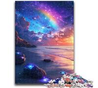 Puzzles pour Adultes 1000 pièces Galaxy Beach Night View Jeu Stimulant Jouets à Offrir en Cadeau pour Toute la Famille à partir de 14 Ans 50x75cm