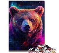 Puzzles pour Adultes 1000 pièces Galaxy Brown Bear Jeu Stimulant et Jeu Familial Cadeaux du Père Noël Secret 50x75cm
