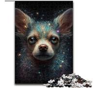 Puzzles pour Adultes 1000 pièces Galaxy Chihuahua Puzzle en Carton, Cadeau Parfait pour Les Anniversaires, Les Vacances, Les décorations de fête Spatiale 1000 pièces(26x38cm)