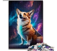 Puzzles pour Adultes 1000 pièces Galaxy Corgi en Bois, développe la Coordination œil-Main, idéal pour Les Cadeaux d'anniversaire 1000 pièces(50x75cm)