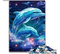 Puzzles pour Adultes 1000 pièces Galaxy Dolphin Puzzle Activité de cohésion familiale, Cadeau Unique pour Les Vacances et Les Anniversaires (Taille : 26x38cm)