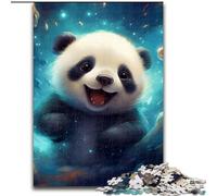 Puzzles pour Adultes 1000 pièces Galaxy Panda en Bois, Casse-tête Stimulant pour Adolescents, Jeu interactif Familial Amusant 1000 pièces(50x75cm)