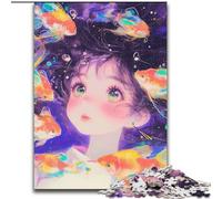 Puzzles pour Adultes 1000 pièces Garçon Poisson Rouge, Jeu Stimulant et Familial avec des pièces entièrement emboîtables de Formes aléatoires 50x75cm