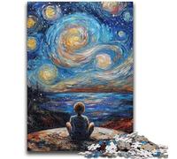 Puzzles pour Adultes 1000 pièces Garçon sous Les étoiles pour et à partir de 14 Ans Jouets de Jeu Car C'est Un pour Toute la Famille 50x75cm
