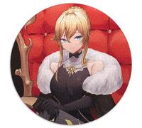 Puzzles pour Adultes 1000 pièces Genshin Impact Jean Puzzle Rond 1000 pièces Soirée Jeux en Famille, décoration intérieure et entraînement cérébral Cadeau 67,5 x 67,5 cm