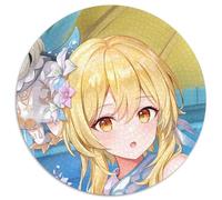 Puzzles pour Adultes 1000 pièces Genshin Impact Puzzle Rond 1000 pièces Soirée Jeux en Famille, décoration intérieure et entraînement cérébral Cadeau 67,5 x 67,5 cm