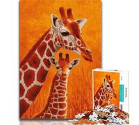 Puzzles pour Adultes 1000 pièces Girafe Africaine, Staycation Kill Time, Renforcez l'amour Entre Les Couples pour Les 14 Ans et Plus 38x26cm