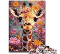 Puzzles pour Adultes 1000 pièces Girafe Animal Adolescent Jigsaw, Relax Games est Un pour Toute la Famille (50x75cm)