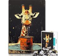 Puzzles pour Adultes 1000 pièces Girafe Art, Jouets éducatifs et éducatifs pour la Famille, adaptés à la décoration de Bureau 38x26cm