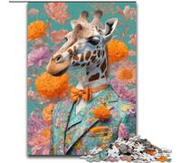 Puzzles pour Adultes 1000 pièces Girafe en Costume, Jeu Familial Anti-Stress, défi Difficile, renforce l'amour Entre Couples (Taille 50x75cm)