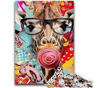 Puzzles pour Adultes 1000 pièces Girafe Graffiti 1000 pièces pour Adolescents, Jeux éducatifs, décoration d'intérieur, décoration d'intérieur Unique et Cadeaux (26x38cm)