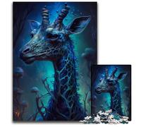 Puzzles pour Adultes 1000 pièces Girafe Puzzles en Bois d'un Autre Monde Jeu Familial interactif, pour Les fêtes, Jeu d'activités familiales 50x75cm/19,68x29,52 Pouces
