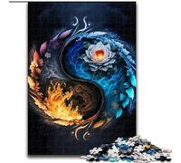 Puzzles pour Adultes 1000 pièces Glace et Feu Puzzle pour s'amuser en Famille Parfait pour Les Vacances, Les soirées de Jeux interactives (Taille : 26x38cm)