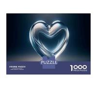 Puzzles pour Adultes 1000 Pièces Glass Heart Decorations for Valentine's Day Puzzle pour Adultes - Jeux De Détente, D'analyse Et De Logique - Idéal comme Cadeau pour Toute La Famille 70x50cm/1000pcs