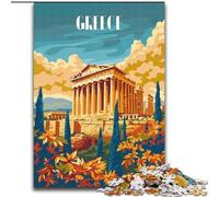 Puzzles pour Adultes 1000 pièces Gloire de la Grèce Antique, défi Difficile avec des pièces entièrement imbriquées de Formes aléatoires 50x75cm
