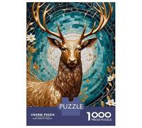 Puzzles pour Adultes 1000 Pièces Golden Deer Kintsugi Puzzles pour Adultes Jeu Manuel Décoration Parfaite Activités Amusantes À La Maison 70x50cm/1000pcs