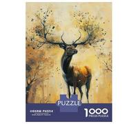 Puzzles pour Adultes 1000 Pièces Golden Deer Puzzle Adulte, Jouet, Décoration Murale, Défi Difficile, Défi Éducatif 52x38cm/1000pcs