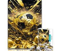 Puzzles pour Adultes 1000 pièces Golden Football 1000 pièces Jigsaw Staycation Kill Time avec Affiche Assortie et Feuille de Questions 75x50cm