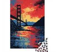 Puzzles pour Adultes 1000 Pièces Golden Gate Bridge Art Print-2 Puzzles pour Adolescents : Améliorent La Mémoire, Entraînent Le Cerveau Et La Dextérité, Cadeaux Anti-Stress 38x26cm/1000pcs