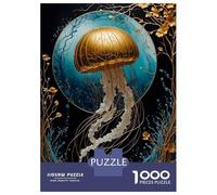 Puzzles pour Adultes 1000 Pièces Golden Jellyfish Kintsugi Puzzle pour Adultes, Jeu De Réflexion, Cadeaux pour Femmes, Activités Amusantes À La Maison 38x26cm/1000pcs