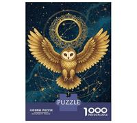 Puzzles pour Adultes 1000 Pièces Golden Owl Constellation Art Puzzle Jeux Relaxants Difficile, Difficile, Stimulant À Terminer 70x50cm/1000pcs