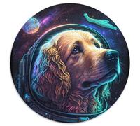 Puzzles pour Adultes 1000 pièces Golden Retriever 1000 pièces Puzzle Rond pour Adultes Jeu Familial interactif, Décoration d'intérieur DIY, Cadeau Casse-tête 1000 pièces (67,5x67,5cm)