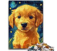 Puzzles pour Adultes 1000 pièces Golden Retriever Bébé Aidez Le Cerveau à exercer des Jouets addictifs pour cultiver la Patience Décoration Parfaite 38x26cm