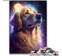 Puzzles pour Adultes, 1000 pièces Golden Retriever en Bois, Parfait pour Halloween, Noël, Anniversaire, 1000 pièces(50x75cm)